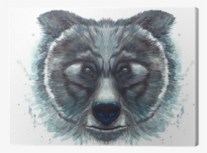 Painted Drawing With Watercolor Head Of A Bear Portrait - Desenho Pintado De Aquarela