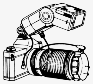 Old Camera With Attached Flash Vector - Video Camera