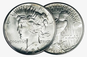 Silver Dollar Png - 1921 Peace Dollar