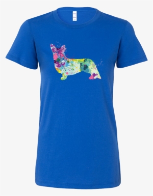 Welsh Corgi Cardigan In Watercolor Women's O-neck - T-shirt