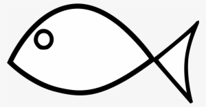 Fish 8 Black White Line Art - Fish Outline Clipart Black And White