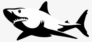 Shadow Clipart Shark - Black And White Shark Clipart