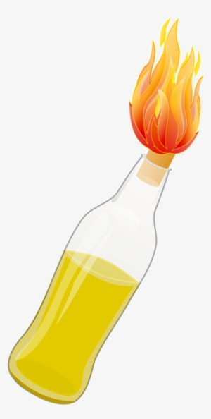 Medium Image - Botella Con Alcohol Y Fuego