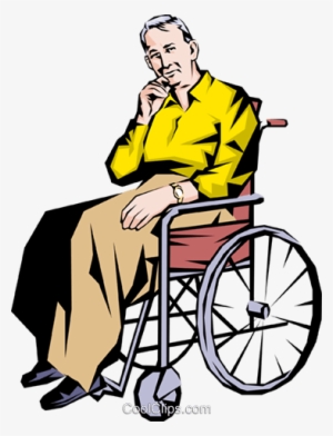 Old Man In A Wheelchair Royalty Free Vector Clip Art - Old Man In A Wheelchair Drawing