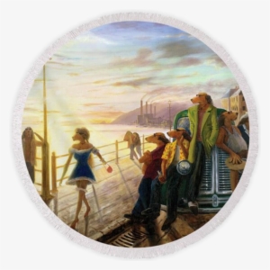 Round Beach Towel - Painting