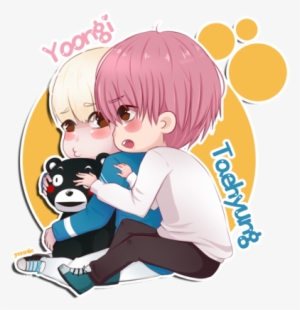 Facial Expression Cartoon Human Hair Color Anime Male - Bts V And Suga Chibi