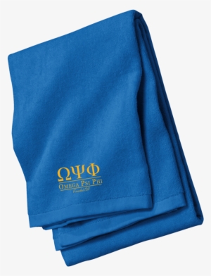 Omega Psi Phi Embroidered Beach Towel - Towel