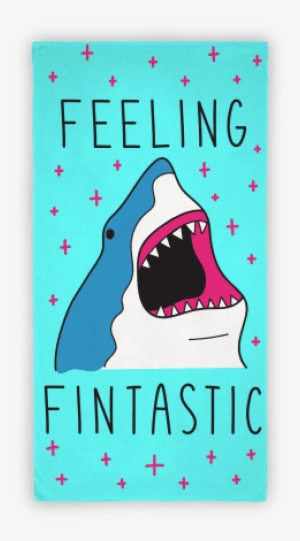 Feeling Fintastic Beach Towel - Christmas Shark Puns