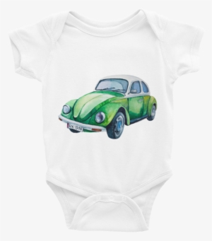 Volkswagen Beetle (green Car) Womens Slim Fit T-shirt