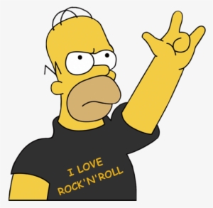 Rock And Roll Png Make Unique Homer I Love Rock And - Rock And Roll Simpsons