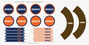 Broncos Printable Cupcake Wrappers, Cupcake Toppers - Denver Broncos