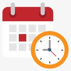 Open - Clock And Calendar Flat Art