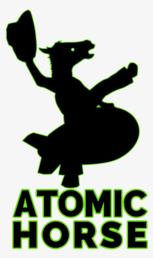 Atomic Horse Logo Of A Horse Man Riding An Atom Bomb - Poster