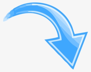 Blue Curved Arrow Pointing Down Right - Arrow Pointing Down Right