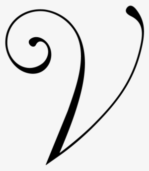 Svg - Letra V En Cursiva