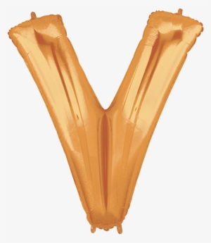 40" Gold Foil Letter - 36" Letter V Gold Megaloon