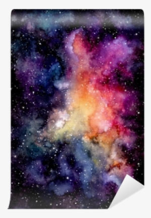 Watercolor Bright Pink Galaxy And Starry Sky Wall Mural - Watercolor Painting