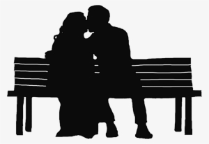 Clipart Transparent Similiar Sitting On Bench Cartoon - Couple On Bench Silhouette