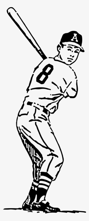 Baseball Sport Red Laces Transparent Image - Baseball Player Black And White