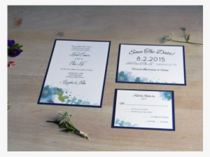 Gorgeous Watercolor Flowers With Navy Accent Wedding - Salamander