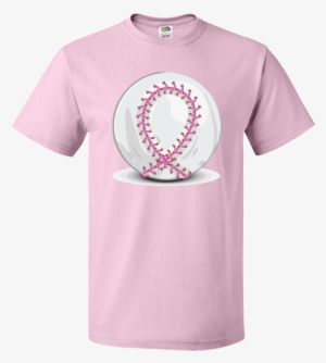 Pink Breast Cancer Ribbon Baseball With The Stitches - Poppy Quotes Fathers Day