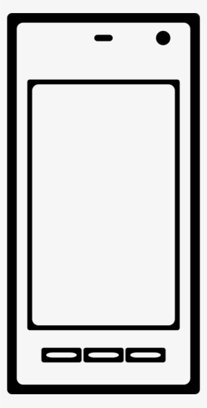 Mobile Phone Outline With Three Rectangular Buttons - Icon