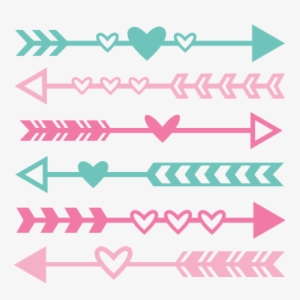 Valentine Arrow Set Svg Scrapbook Cut File Cute Clipart - Arrow With Hearts Svg