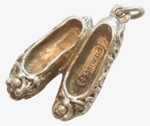 Vintage 3d Sterling Silver Pair Of Ballet Slippers - Ballet Flat