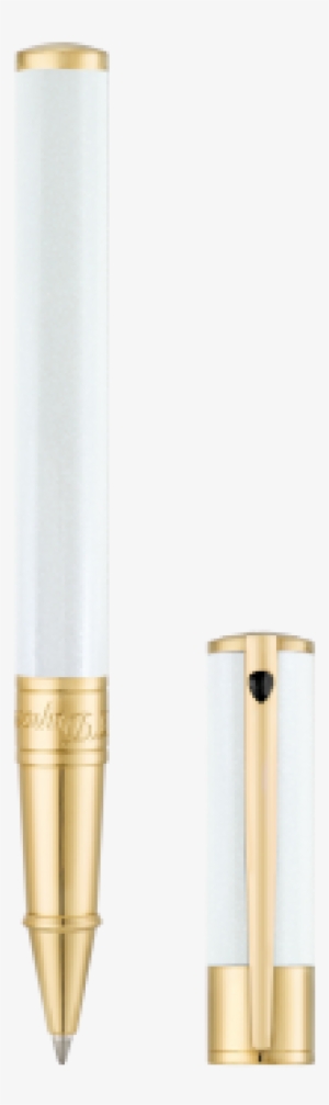 Roller Ball D Initial Pearly White Golden - Rollerball Pen