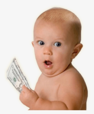 Baby Holding Cash - Surprised Baby Face Png