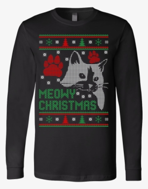 Meowy Christmas Cat Ugly Christmas Sweater Xmas
