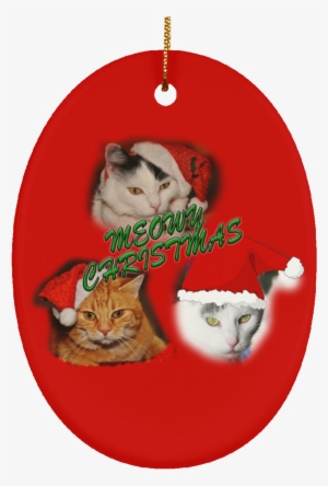 Meowy Christmas Cats Tree Ornaments Crafted Ceramic - Christmas Ornament