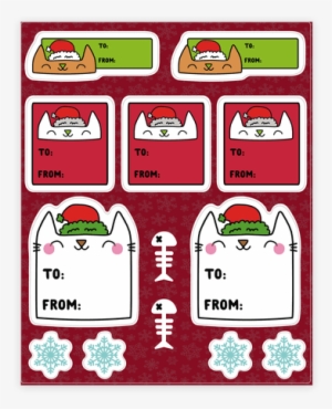 Christmas Cat Sticker/decal Sheet - Sticker