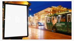 A Vertical Outdoor Signage On The Side Of A City Bus - Tour Bus Service