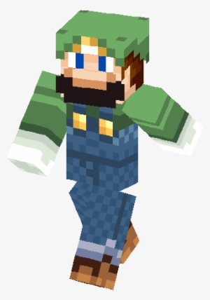 Luigi With Blue Eyes Skin - Minecraft Luigi Skin Png