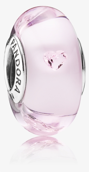 Pink Hearts Charm, Murano Glass & Pink Cz - Pandora Pink Sparkling Hearts Murano Charm