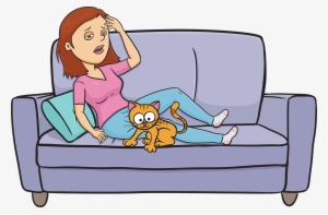 Thinkingunwell - Cartoon Woman On Couch