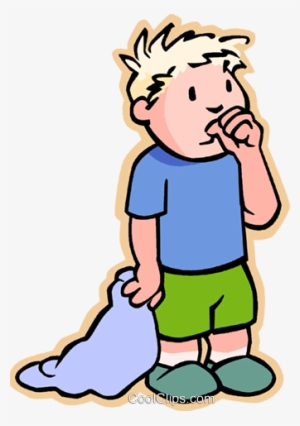 Boy With Security Blanket, Sucking Thumb Royalty Free - Thumbsucking Clipart Png