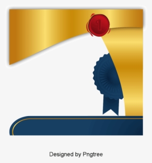 Golden Badge Certificate, Vector Png, Qualification - Badge