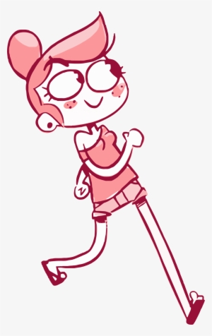 Cartoon Walking Girl Picture Png - Animation