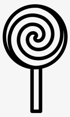 Lollipop Candy Vector - Black And White Cartoon Lollipop
