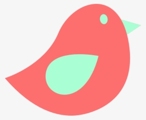 Coral And Mint Bird Clip Art - Mint Green And Coral Cliparts