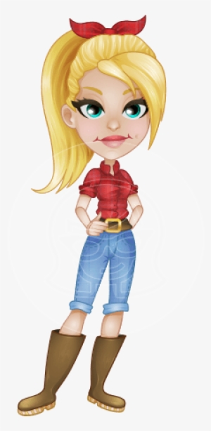 Farm Woman Vector - Farmer Girl Character Cartoon