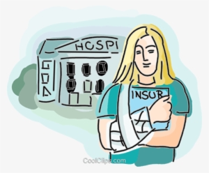 Girl With A Broken Arm Royalty Free Vector Clip Art - Health Insurance Clip Art