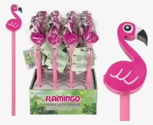 Flamingo Potlood Met Gum