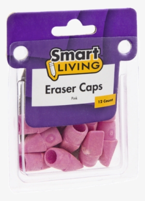 Smart Living Eraser Caps, Pink - 12 Caps