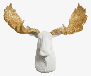 Wall Charmers Alberta White Faux Moose Head, Silver