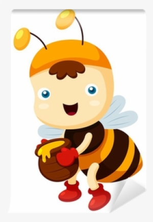 Illustration Of Cartoon Bee Vector Wall Mural • Pixers® - Illustration