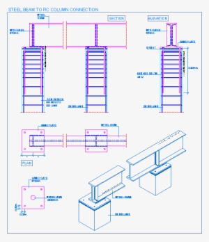 Steel Beam To Reinforced Concrete Connection Steel - Rcc Column Steel Beam Connection