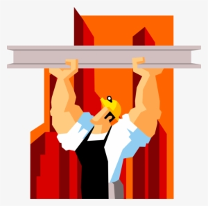 Vector Illustration Of Powerful Construction Worker - Under Construction